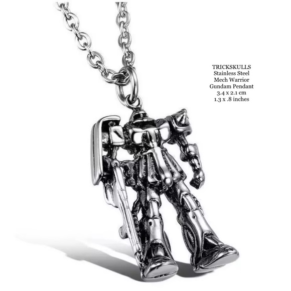 Mech Warrior Robot Gundam Anime Mechwarrior Gaming Charm 50cm Oval Link Chain - Picture 6 of 8
